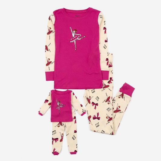 Leveret Girl and Doll Matching Cotton Pajamas - Classic Prints