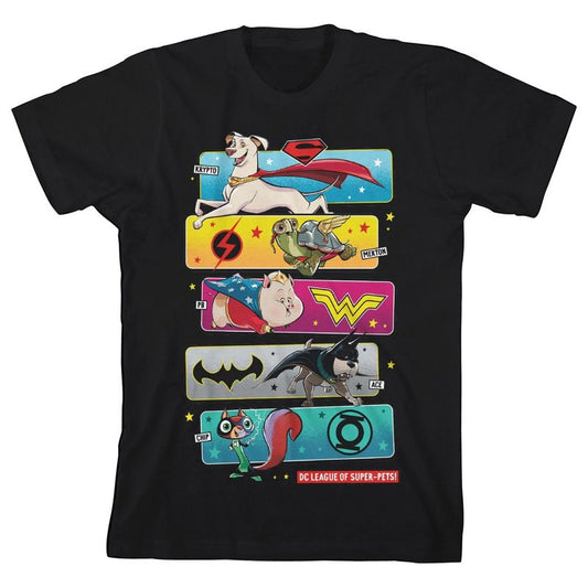 DC League Of Super Pets Character Panels Youth T-shirt