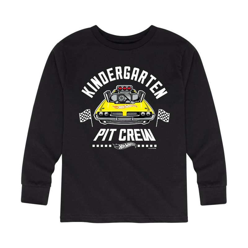 Boys' - Hot Wheels - Pit Crew Kindergarten Long Sleeve Graphic T-Shirt