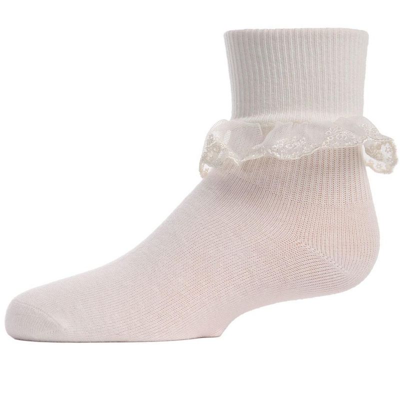 Memoi Classic Lace Girls Ruffle Anklet Socks