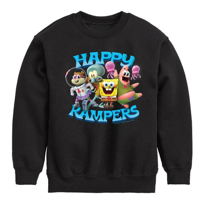 Boys' - SpongeBob SquarePants - Kamp Koral Happy Kampers Graphic Long Sleeve Fleece Sweatshirt