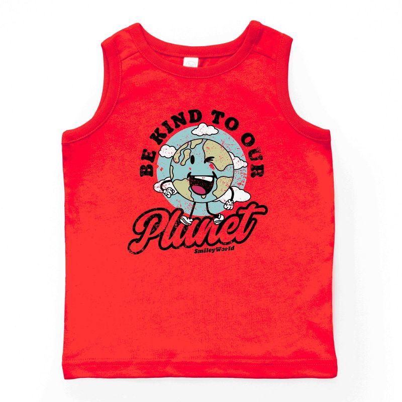 بلوزة شبابية بدون أكمام بتصميم ريترو من متجر Juniper Shop SmileyWorld Be Kind To Our Planet