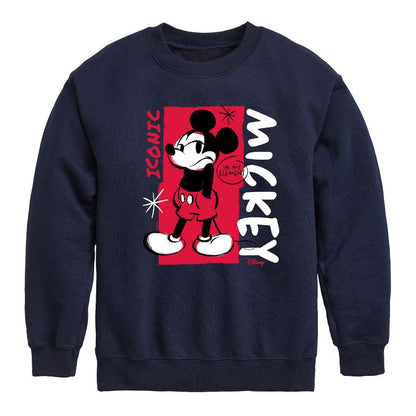 Boys' - Disney - Mickey Iconic Graphic Long Sleeve Fleece Sweatshirt