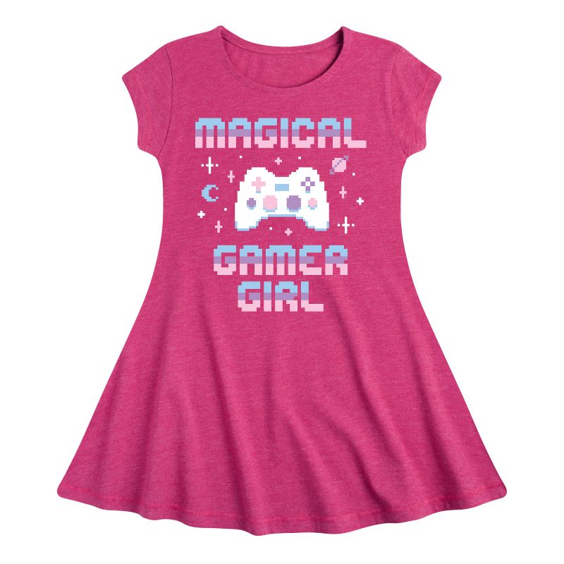 فستان بأكمام قصيرة بتصميم أنيق وجذاب للفتيات - رسالة فورية - Magical Gamer Girl