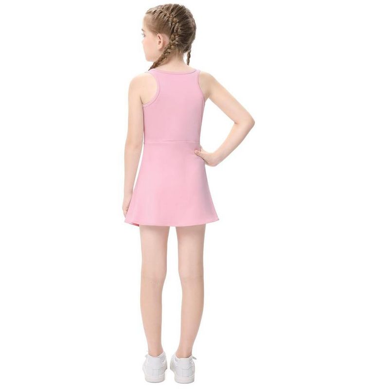 Girls Silt Tennis Dress with Built-in Shorts Girls Athletic Dress Sleeveless A Line Tennis Dress Pleated Girls Golf Dress