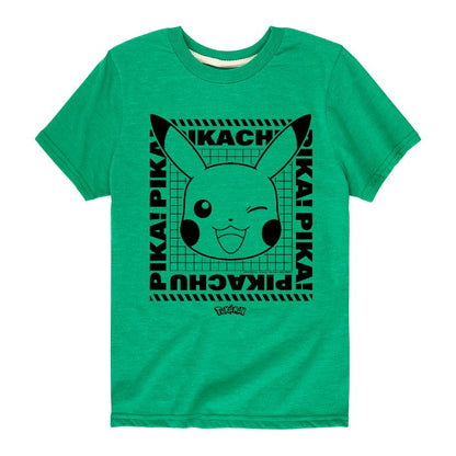 تي شيرت جرافيكي بأكمام قصيرة للأولاد - بوكيمون - بيكاتشو فيس وينك