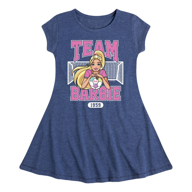 فستان باربي لكرة القدم 1959 بأكمام قصيرة وقصة ضيقة