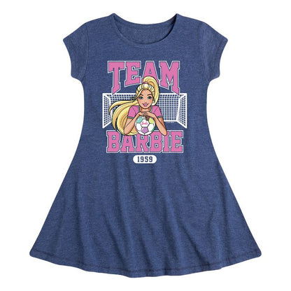 فستان باربي لكرة القدم 1959 بأكمام قصيرة وقصة ضيقة