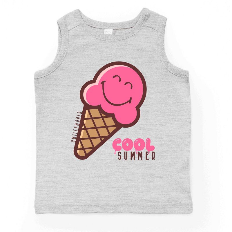 بلوزة بدون أكمام للشباب وردية اللون من متجر جونيبر سمايلي وورلد بتصميم آيس كريم صيفي رائع