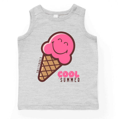 بلوزة بدون أكمام للشباب وردية اللون من متجر جونيبر سمايلي وورلد بتصميم آيس كريم صيفي رائع