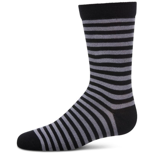 Memoi Thin Stripe Cotton Blend Boys Crew Sock