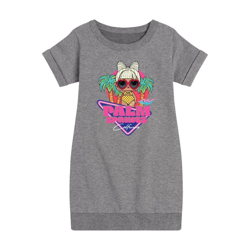 Girls' - Lol Surprise! - Palm Springs Graphic Short Sleeve Fleece Dress