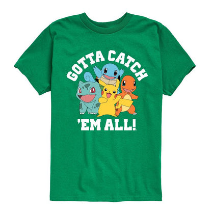 تي شيرت جرافيكي بأكمام قصيرة للأولاد - بوكيمون - يجب أن نمسكهم جميعًا