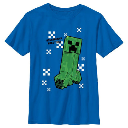 تي شيرت ماين كرافت SSSSeasons Greetings Creeper للأولاد