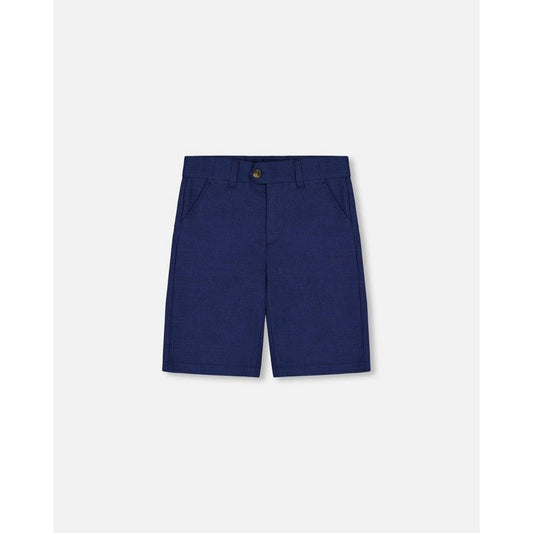 Deux par Deux Boy Slant Pocket Bermuda Shorts Navy Blue
