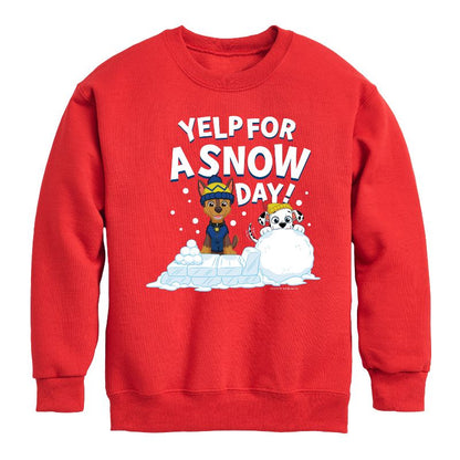 Boys' - Paw Patrol - Yelp For Snow Day Graphic Long Sleeve Fleece Sweatshirt