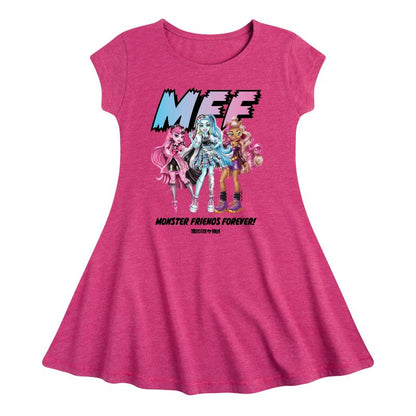 فستان Monster Friends Forever Fit &amp; Flair بأكمام قصيرة للفتيات من Monster High