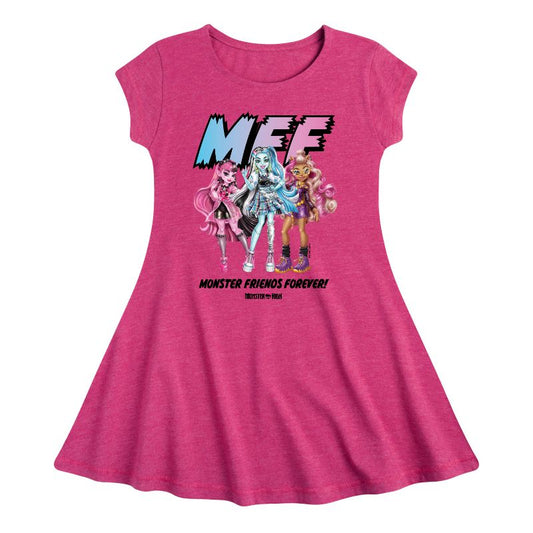 فستان Monster Friends Forever Fit &amp; Flair بأكمام قصيرة للفتيات من Monster High