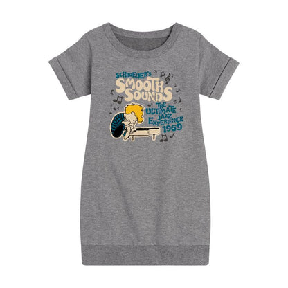 Girls' - Peanuts - Schroeder Rock Fest Graphic Short Sleeve Fleece Dress