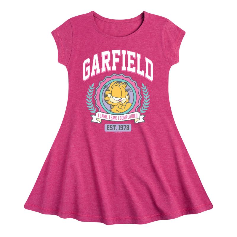 Girls' - Garfield - Collegiate Fit & Flair Cap Sleeve Dress