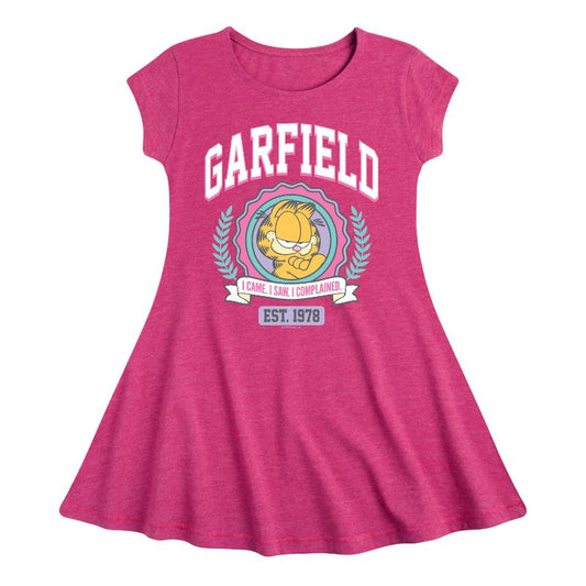 Girls' - Garfield - Collegiate Fit & Flair Cap Sleeve Dress