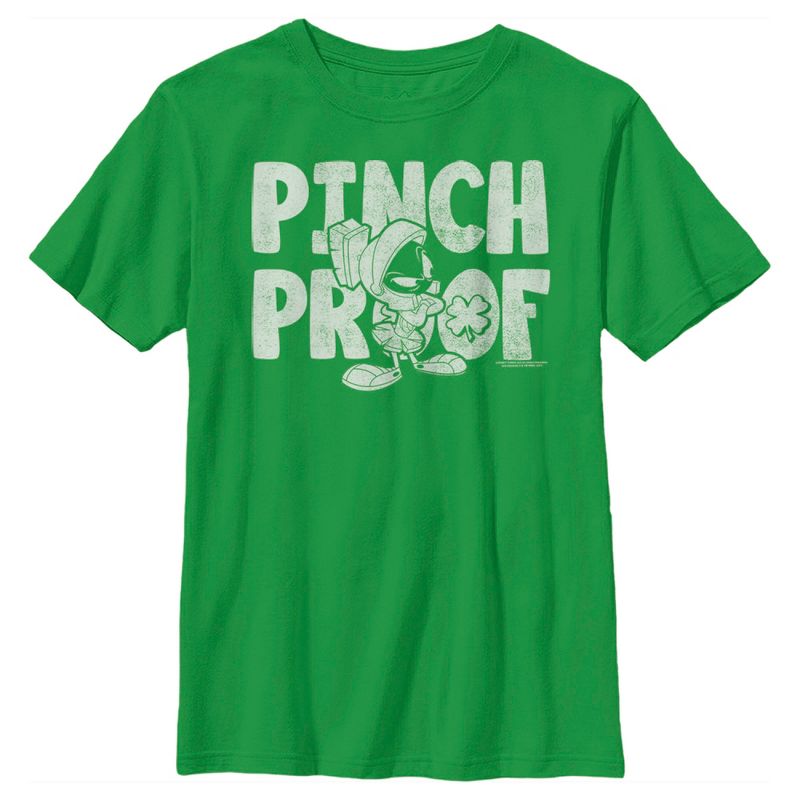 Boy's Looney Tunes St. Patrick's Day Marvin the Martian Pinch Proof T-Shirt