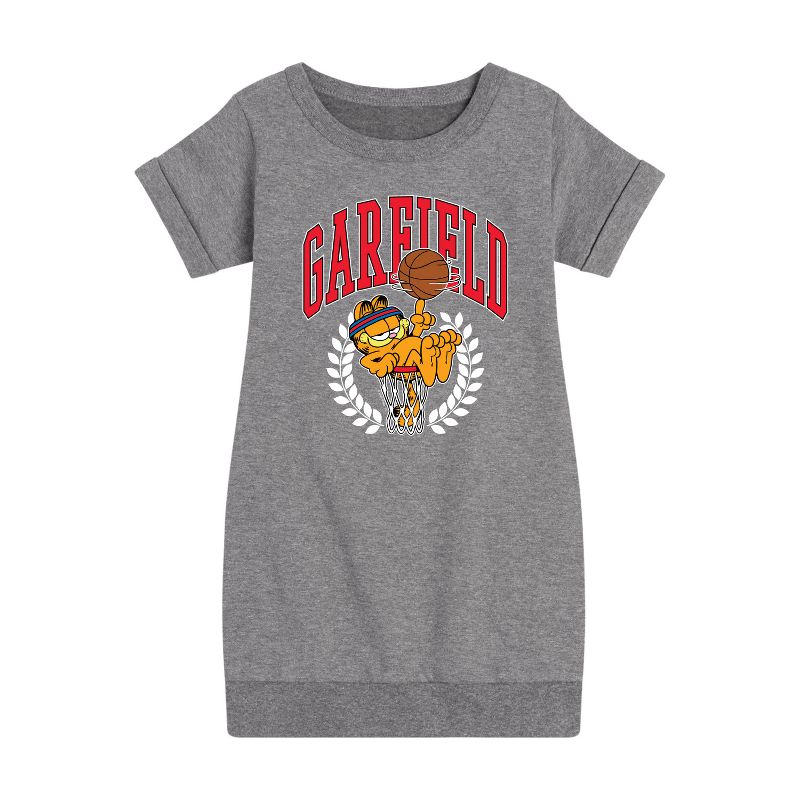 Girls' - Garfield - Basketball Graphic Short Sleeve Fleece Dress