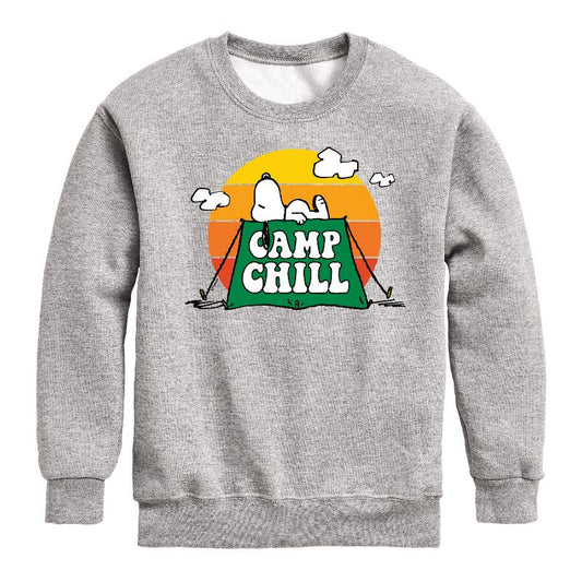 Boys' - Peanuts - Camp Chill Graphic Long Sleeve Fleece Sweatshirt