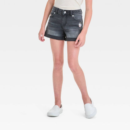 Girls' Mid-Rise Cuffed Jean Shorts - Cat & Jack™