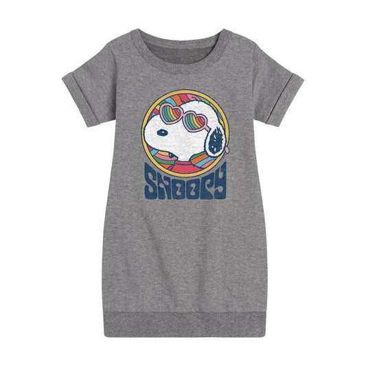 فستان بناتي من الصوف بأكمام قصيرة مطبوع عليه رسومات سنوبي - بيناتس