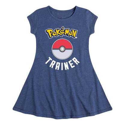 Girls' - Pokémon - Pokémon Trainer Pokeball Logo Fit & Flair Cap Sleeve Dress