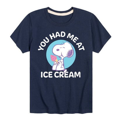 تي شيرت جرافيكي بأكمام قصيرة للأولاد من Peanuts - You Had Me At Ice Cream