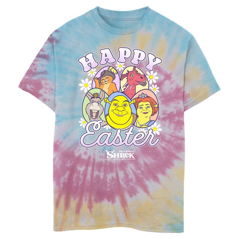 Boy's Shrek Happy Easter Cartoon Portraits T-Shirt