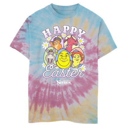 Boy's Shrek Happy Easter Cartoon Portraits T-Shirt