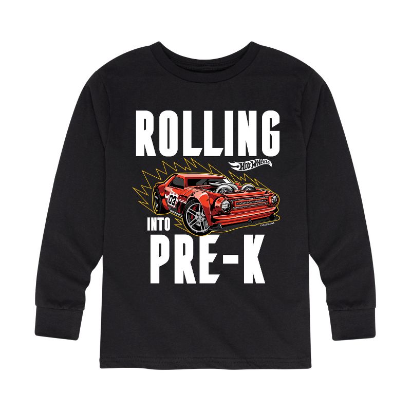 Boys' - Hot Wheels - Rolling Into Pre K Long Sleeve Graphic T-Shirt