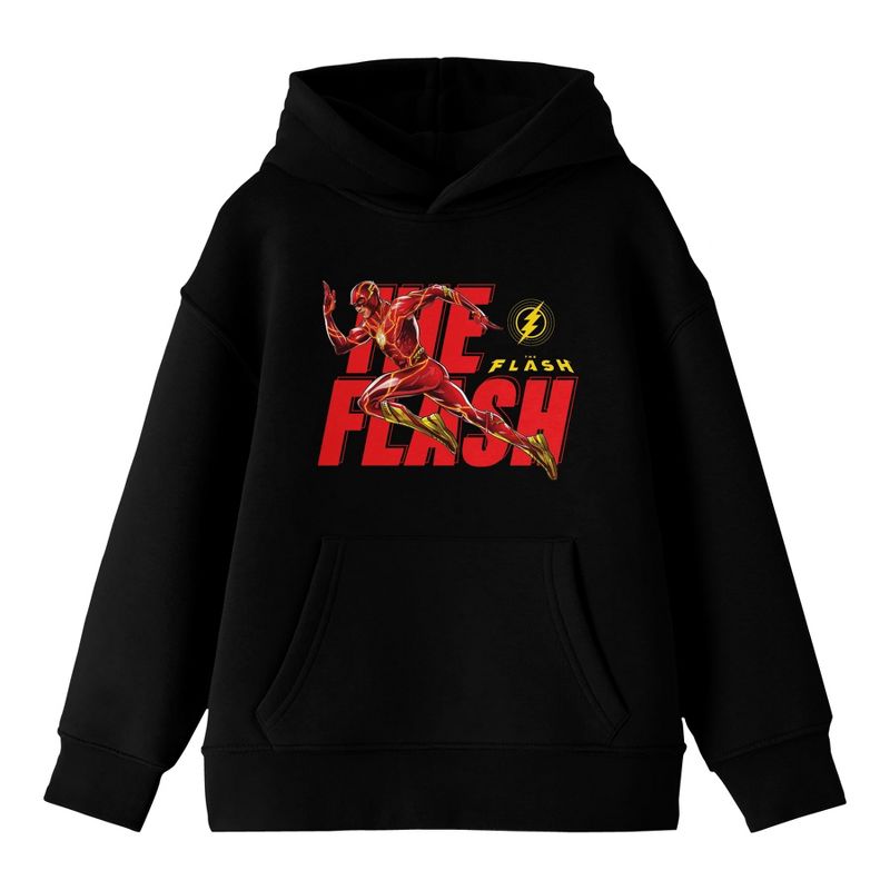 Flash Superspeed Run And Logo Youth Black Sweatshirt