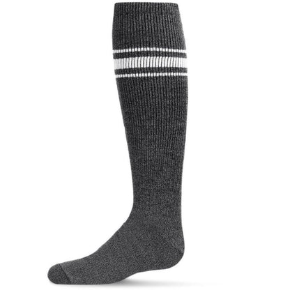 Memoi Marled Ribbed Stripe Girls Cotton Blend Knee High Socks