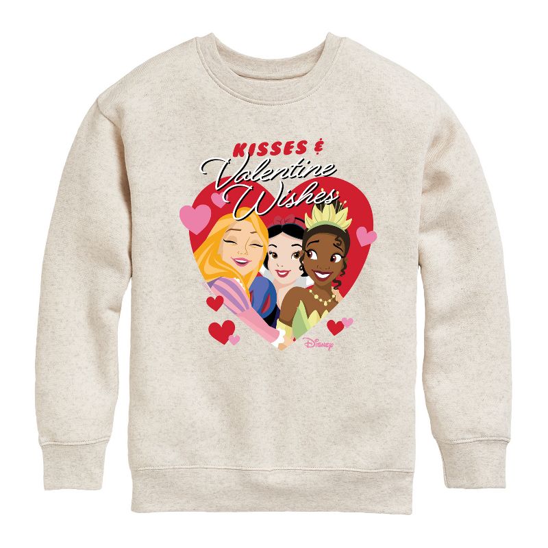 Boys' - Disney - Kisses and Valentine Wishes Graphic Long Sleeve Fleece Sweatshirt
