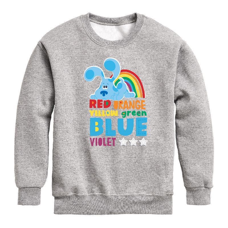 Boys' - Blue's Clues & You! - Colors Of The Rainbow Graphic Long Sleeve Fleece Sweatshirt