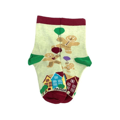 Flying Gingerbread Man Socks - / Green / from the Sock Panda (Ages 3-7) - Great for Christmas