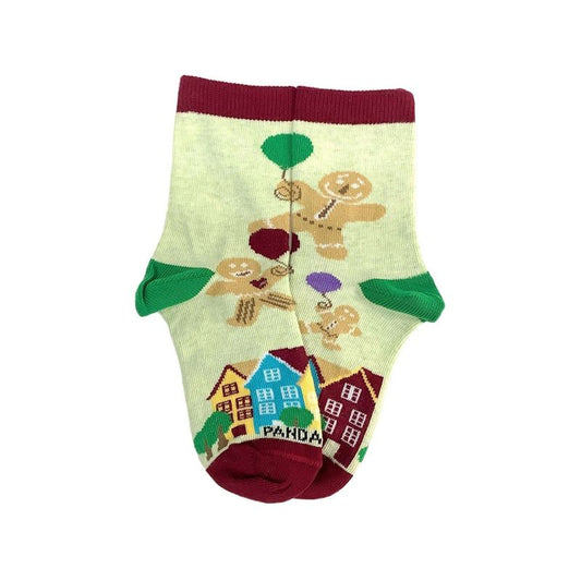 Flying Gingerbread Man Socks - / Green / from the Sock Panda (Ages 3-7) - Great for Christmas