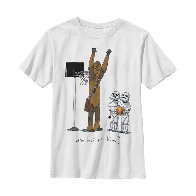 Boy's Star Wars Chewbacca Basketball Who Invited Him T-Shirt