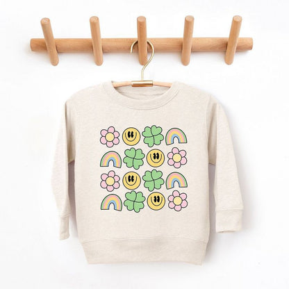 سويت شيرت جرافيكي ناعم للغاية بطبعة زهرة البرسيم المبتسمة من ذا جونيبر شوب