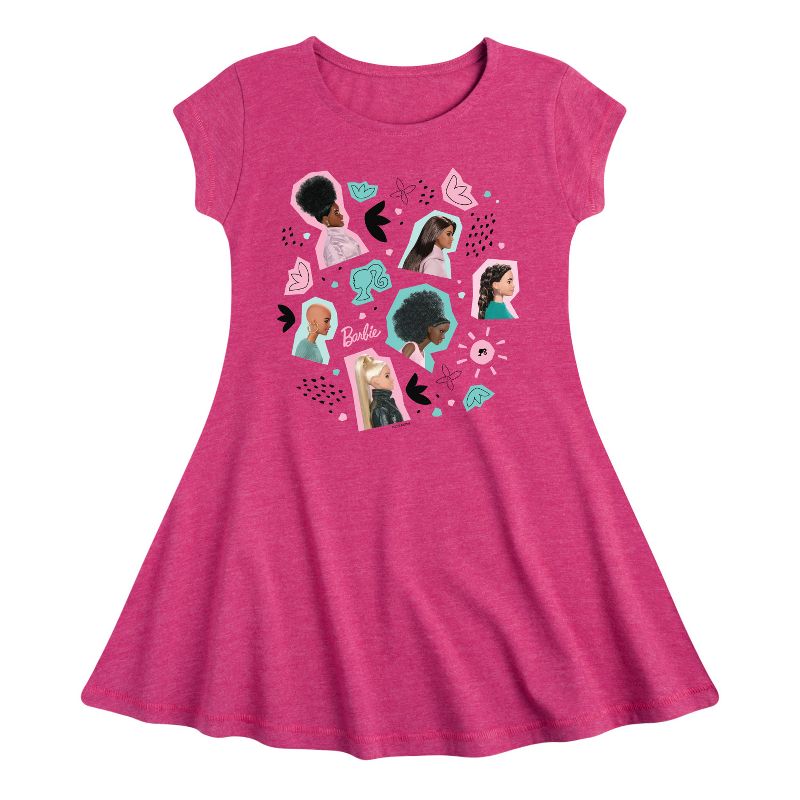 فستان باربي - مناسب لعيد الفصح بأكمام قصيرة - للبنات