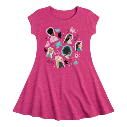 فستان باربي - مناسب لعيد الفصح بأكمام قصيرة - للبنات