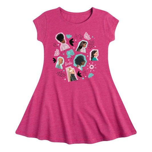 فستان باربي - مناسب لعيد الفصح بأكمام قصيرة - للبنات