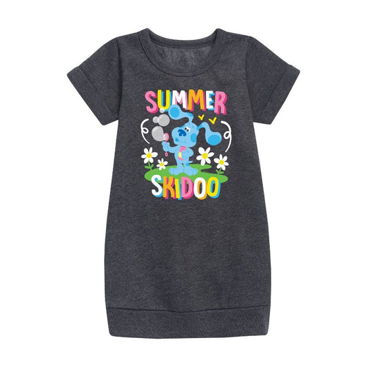 Girls' - Blue's Clues & You! - Summer Skidoo Graphic Short Sleeve Fleece Dress