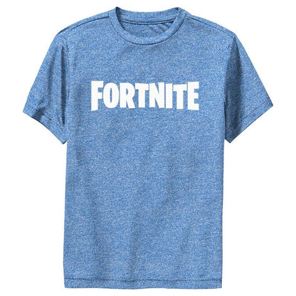 تي شيرت Fortnite الكلاسيكي باللون الأبيض للأولاد بشعار الأداء