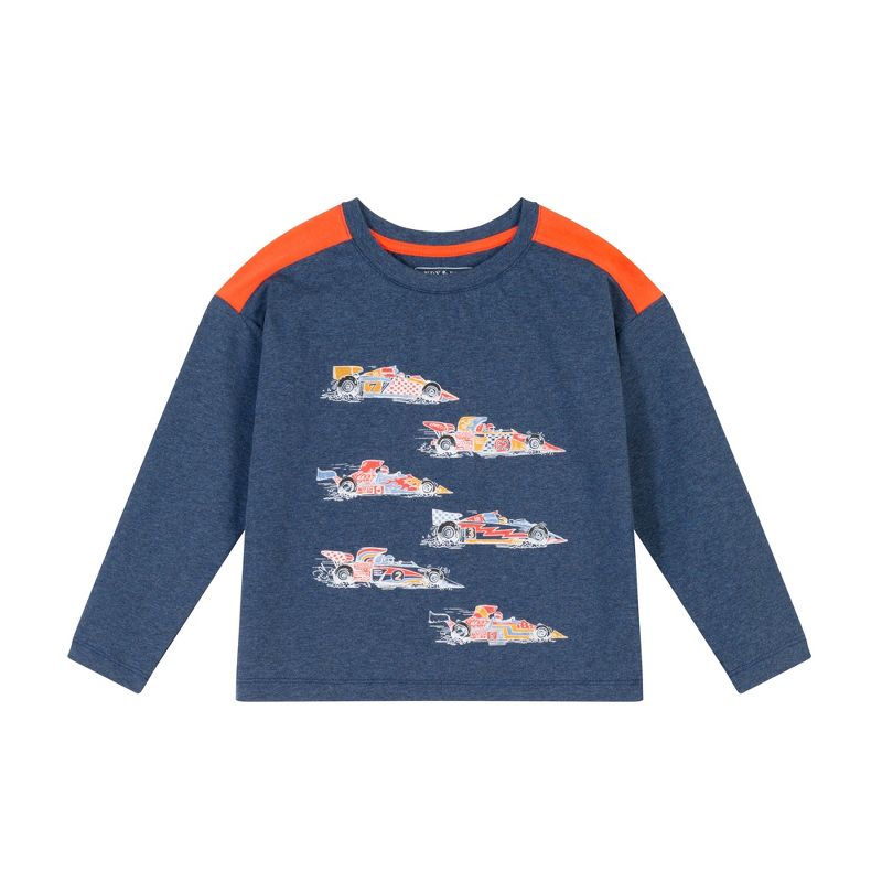 Andy & Evan  Kids  Navy/Red Racecar Crewneck Tee