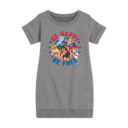 فستان صوف بأكمام قصيرة من باو باترول - للبنات